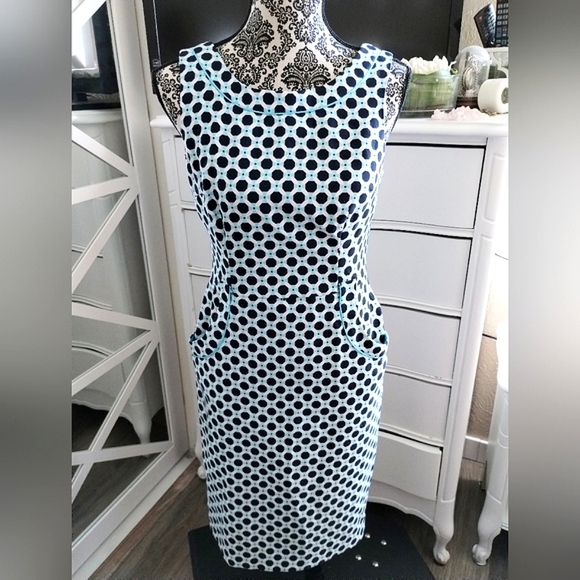 Mod Geometric Print Dress by London Times - Picture 7 of 13